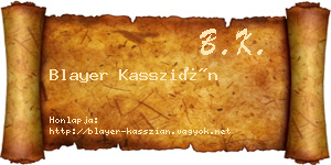 Blayer Kasszián névjegykártya